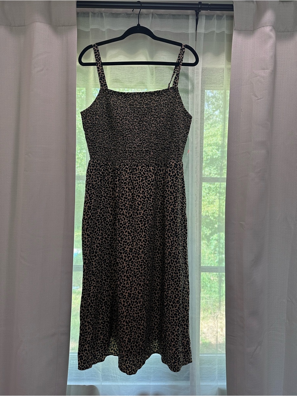 Old Navy Leopard Print Sleeveless Midi Dress - Brown/Black size L